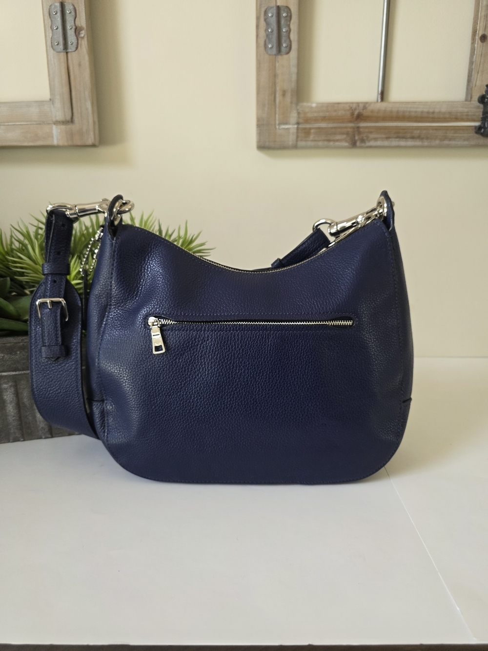Coach Jes Hobo Cadet Multi Varsity Stripe Pebbled Leather Shoulder Bag - Picture 2 of 14